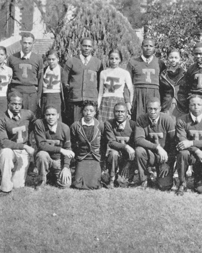 A group of Tuskegee University students from the 1920s -1930s, HBCU apparel, Tuskegee apparel