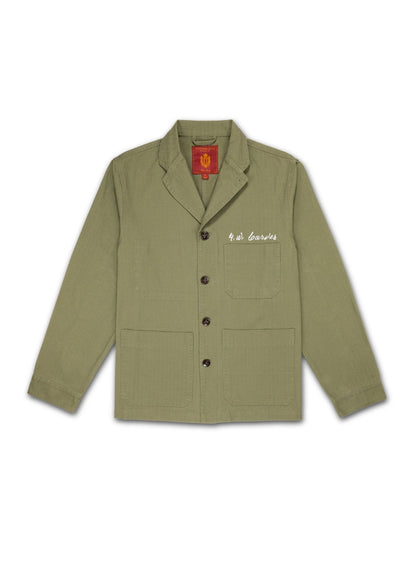 Olive Green Chore Coat with George Washington Carver's Signature