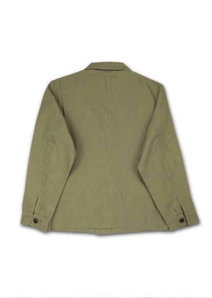 Back View of Olive Green Chore Coat